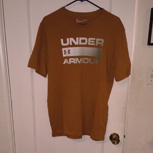 Under Armour | Men's Tan Tee with Silver Logo